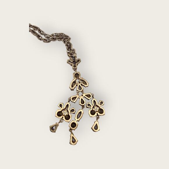 Aurora Borealis Rhinestone Chandelier Pendant Necklace – Avon Vintage 1980s - Picture 7 of 9